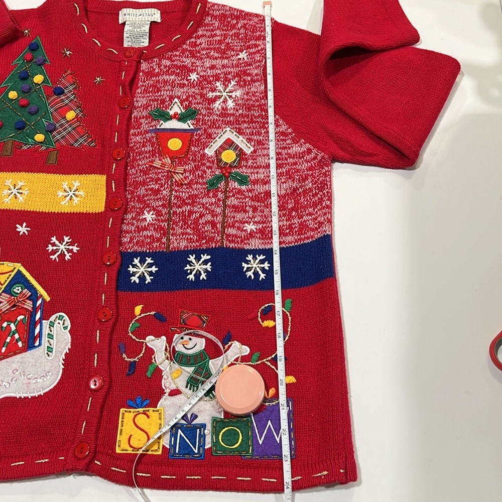 White Stag - L, red/blue, holiday, snowman sweater - Picture 11 of 11